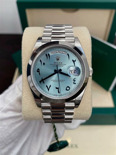 rolex platin arabic dial|Rolex tiffany arabic dial.